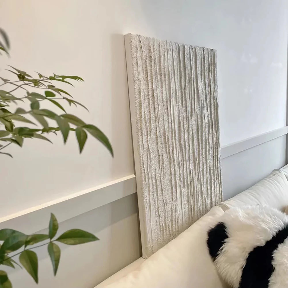 White Minimalist Textured Wall Art #WM027