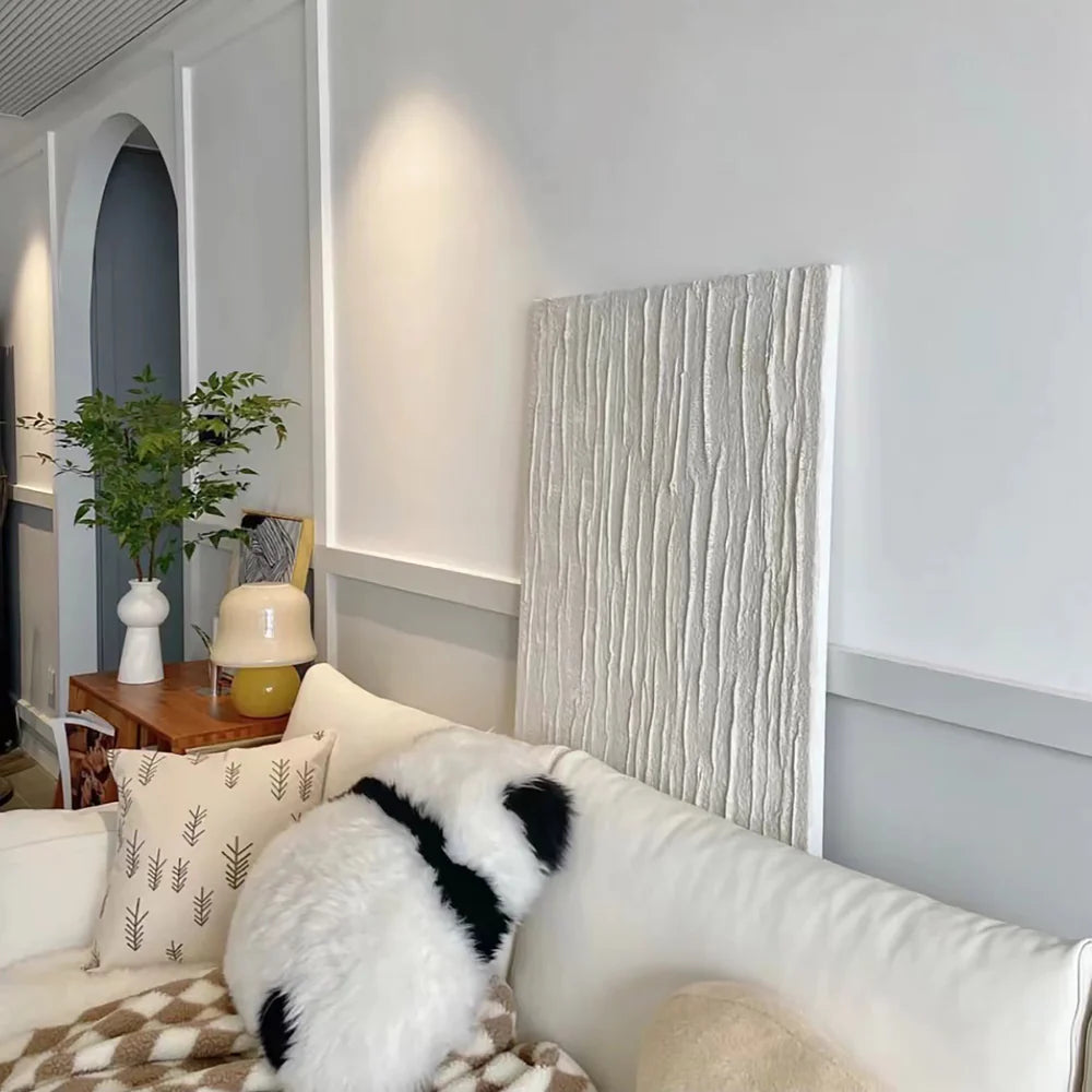 White Minimalist Textured Wall Art #WM027