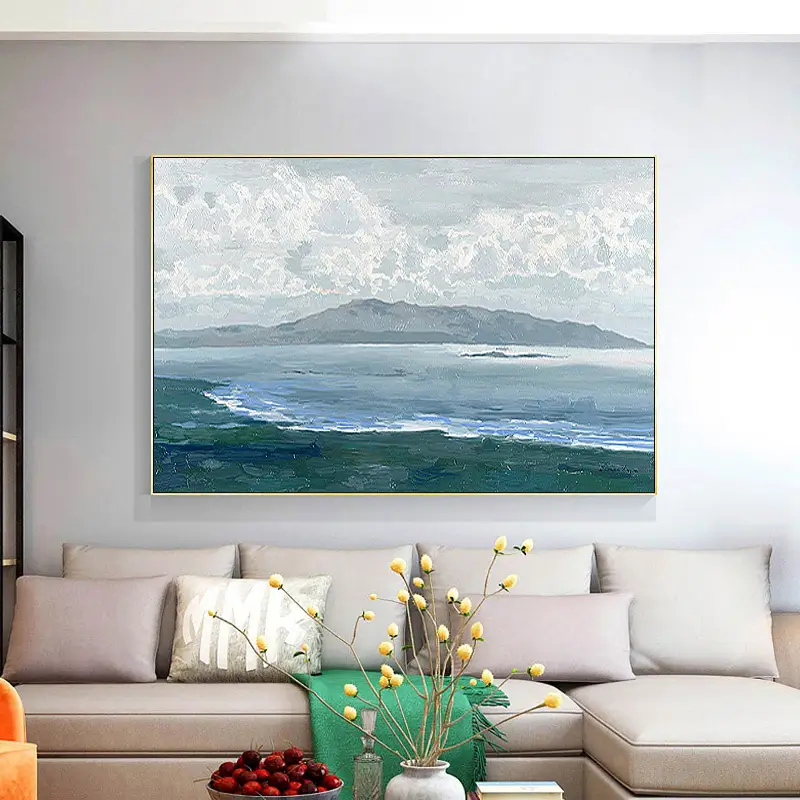 Abstract Ocean And Sky Canvas Art #OC064