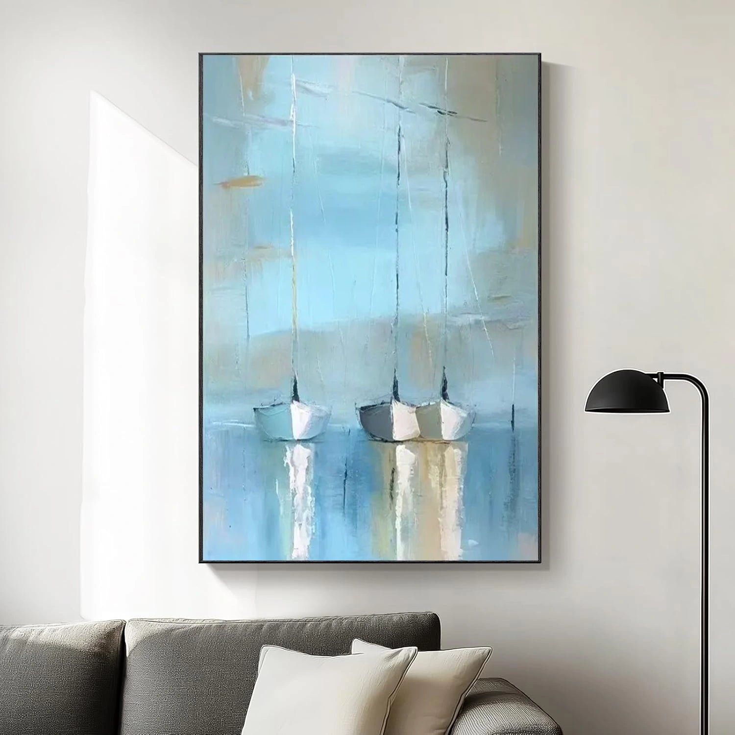 Abstract Ocean And Sky Canvas Art #OC121