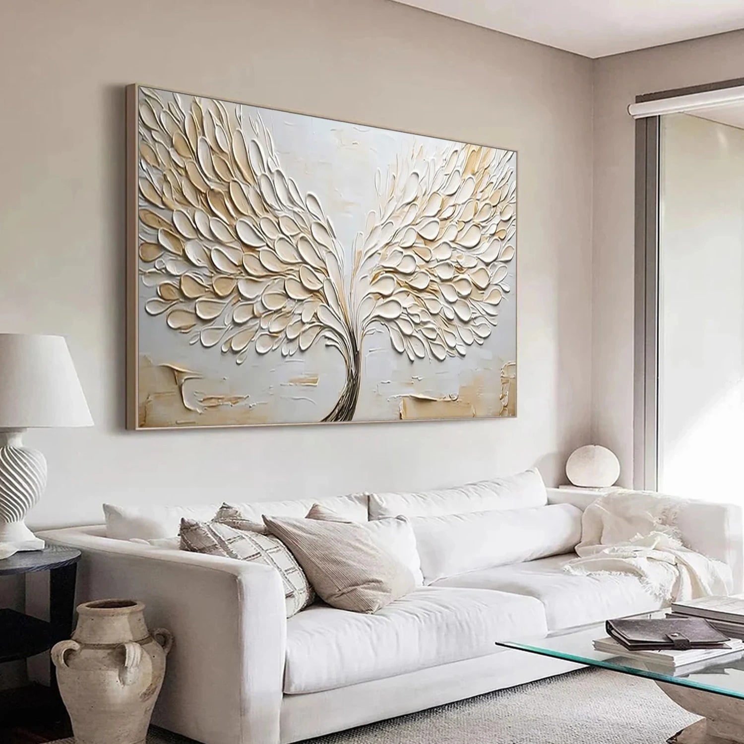 Abstract Flower And Tree Textured Canvas Art #MF145