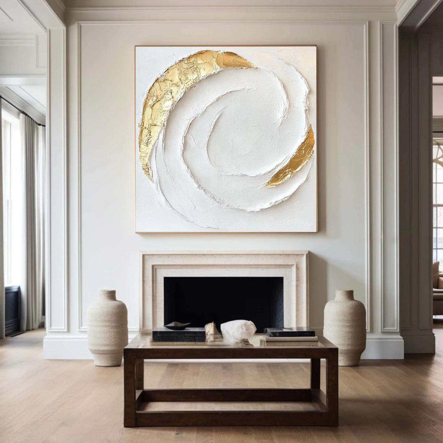 White Minimalist Textured Canvas Art #WM101