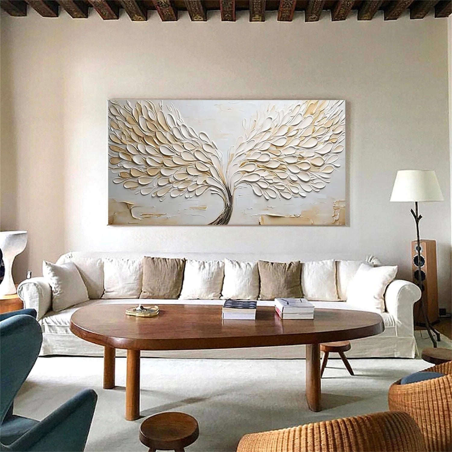 Abstract Flower And Tree Textured Canvas Art #MF145