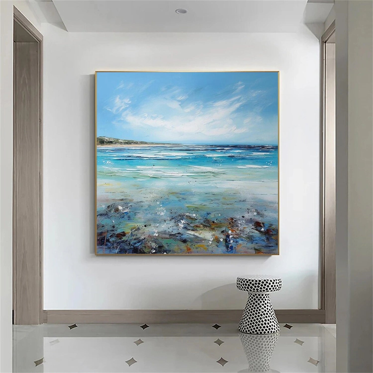 Abstract Ocean And Sky Canvas Art #OC116
