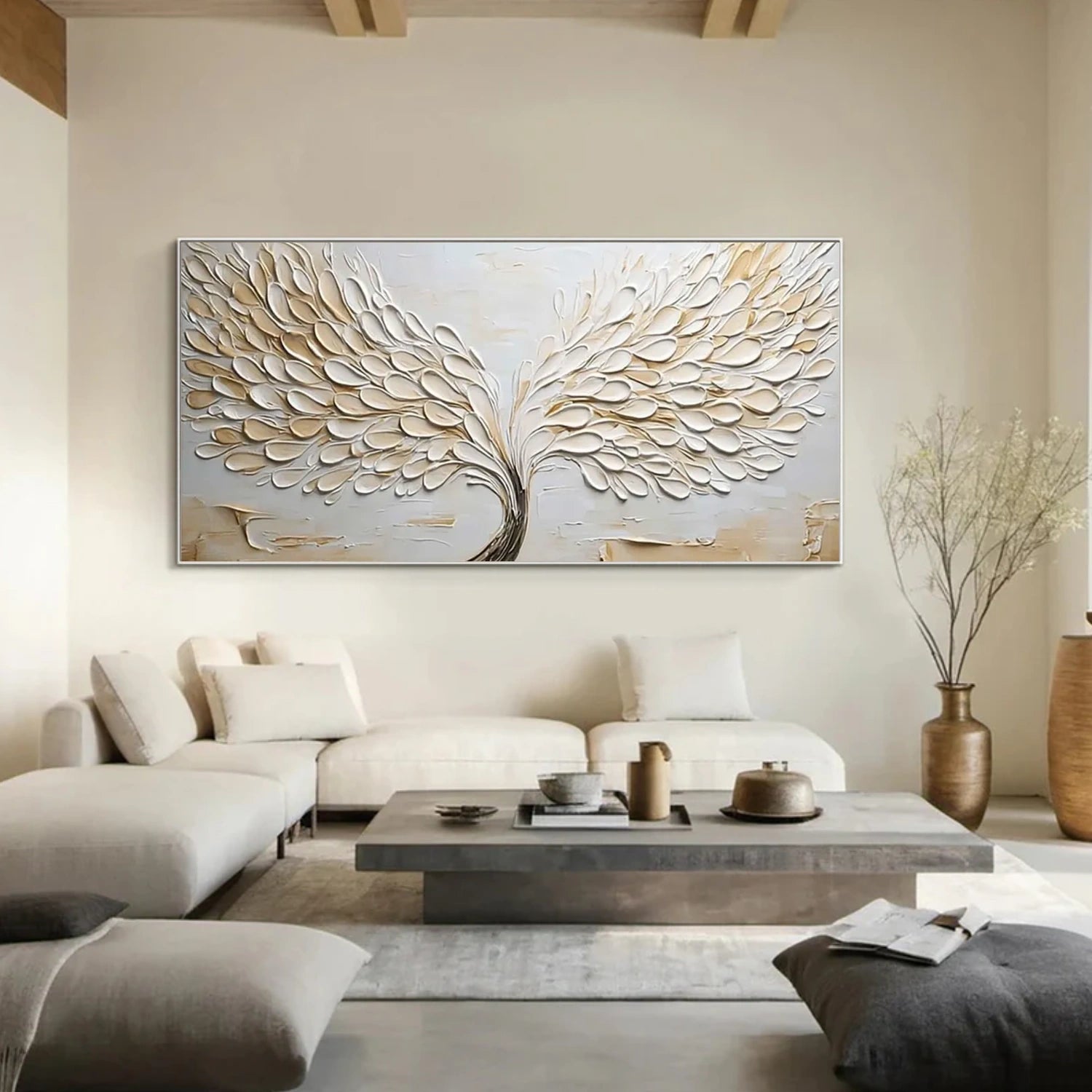 Abstract Flower And Tree Textured Canvas Art #MF145