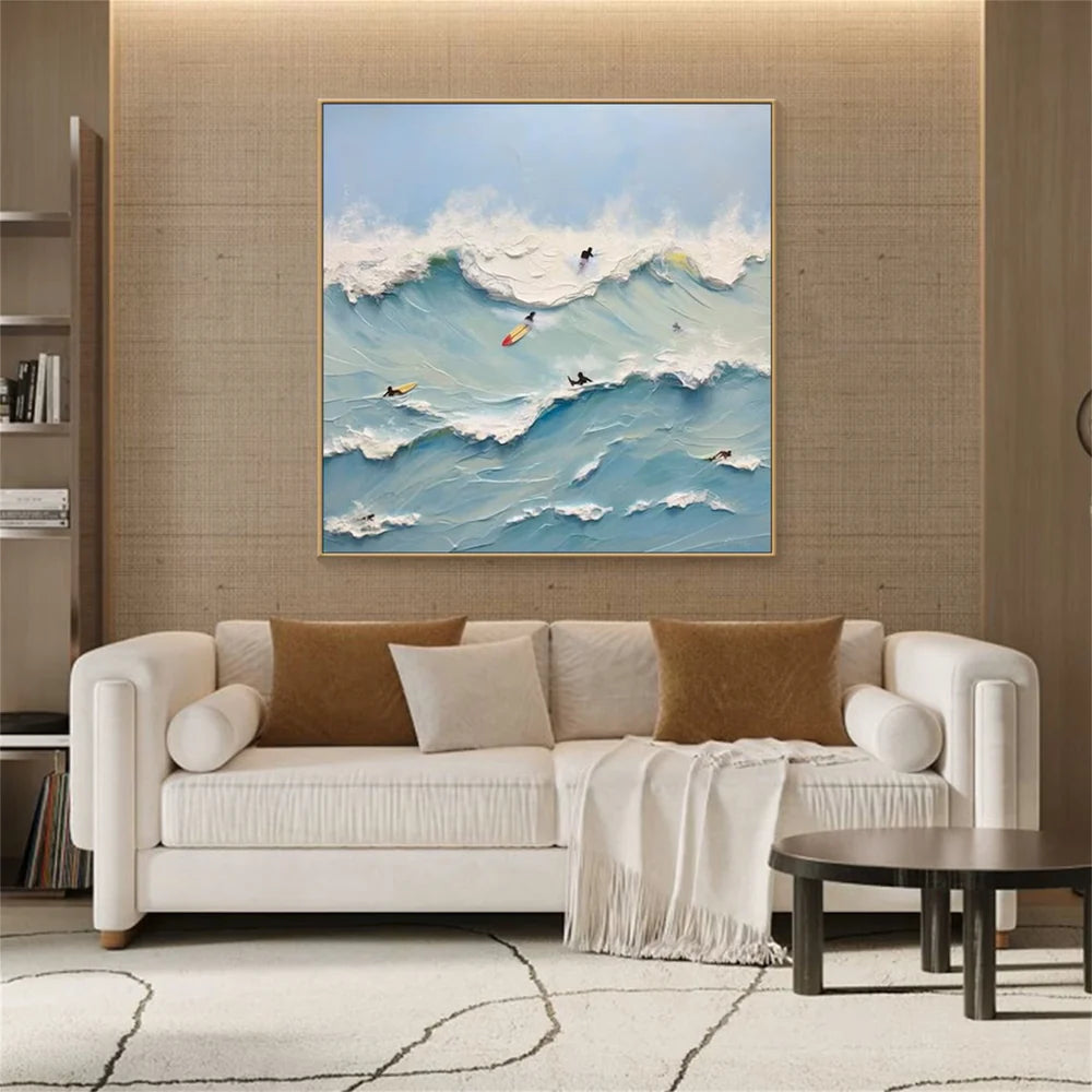 Surfing Sport Textured Canvas Painting #PB030