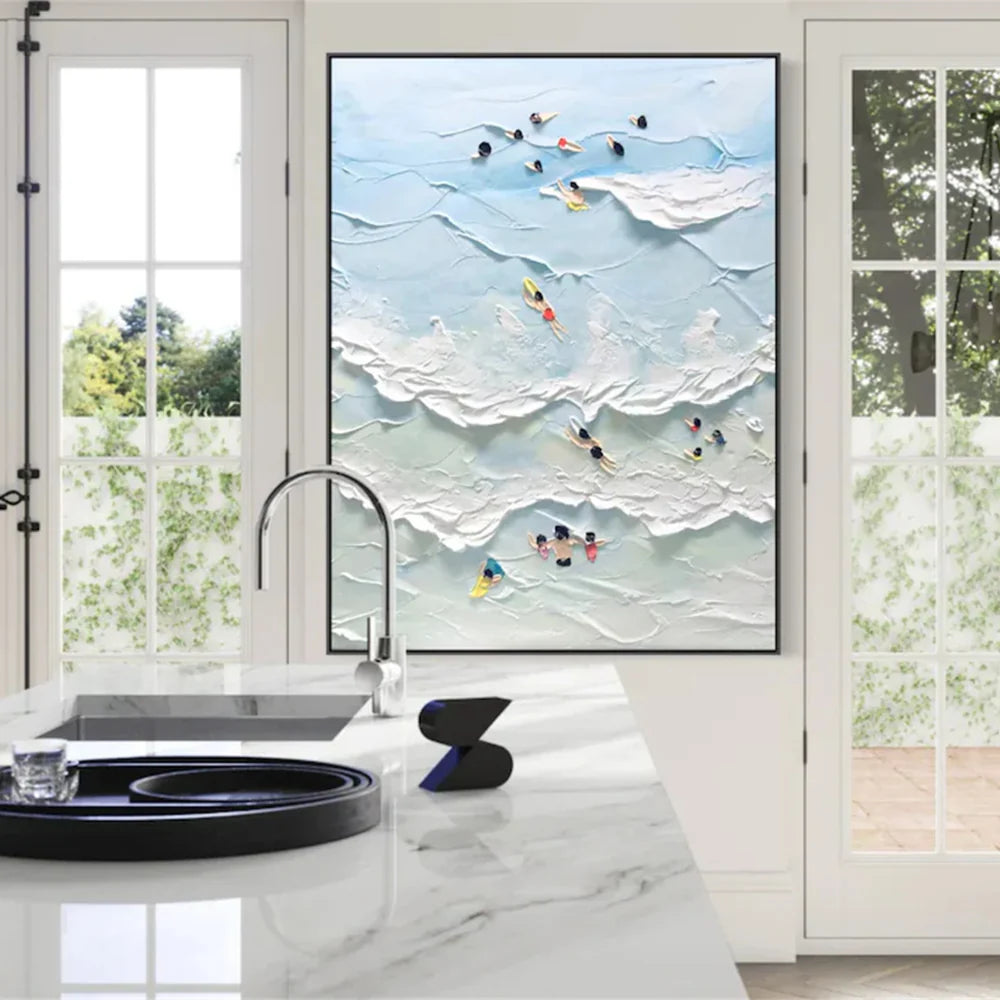Swimming Sport Textured Canvas Painting #PB014