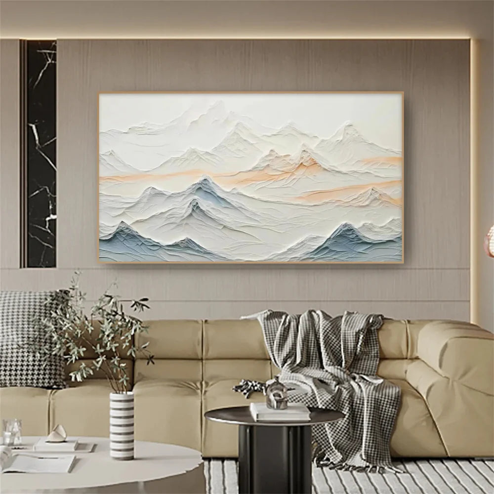 Minimalist Mountain Textured Canvas Art #BT029