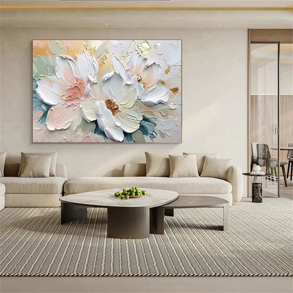 Colorful Abstract Flower And Tree Textured Canvas Art #MF050