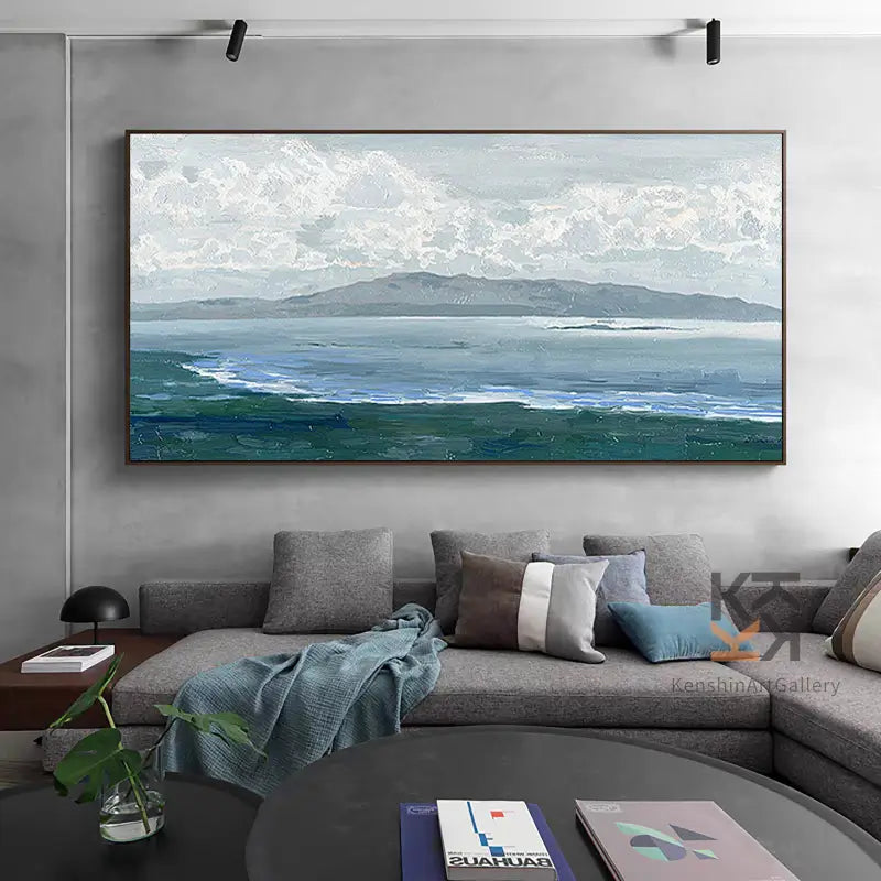 Abstract Ocean And Sky Canvas Art #OC064