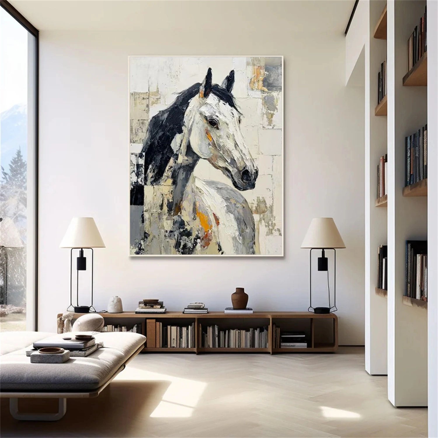 Abstract Animal Horse Canvas Art #DW100
