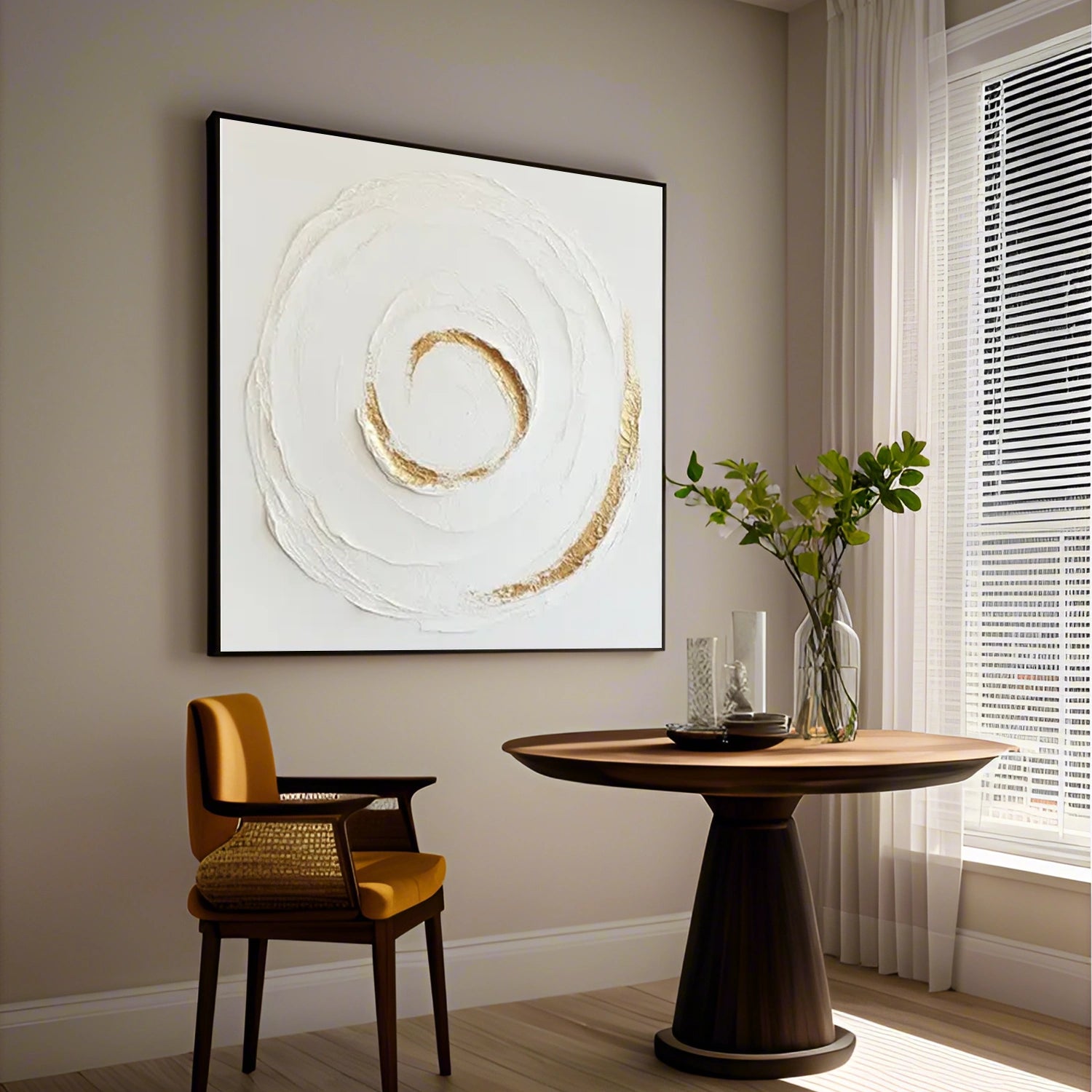 White Minimalist Textured Canvas Art #WM100