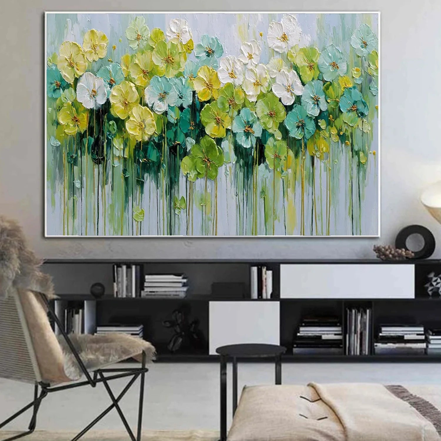 Abstract Flower And Tree Textured Canvas Art #MF146