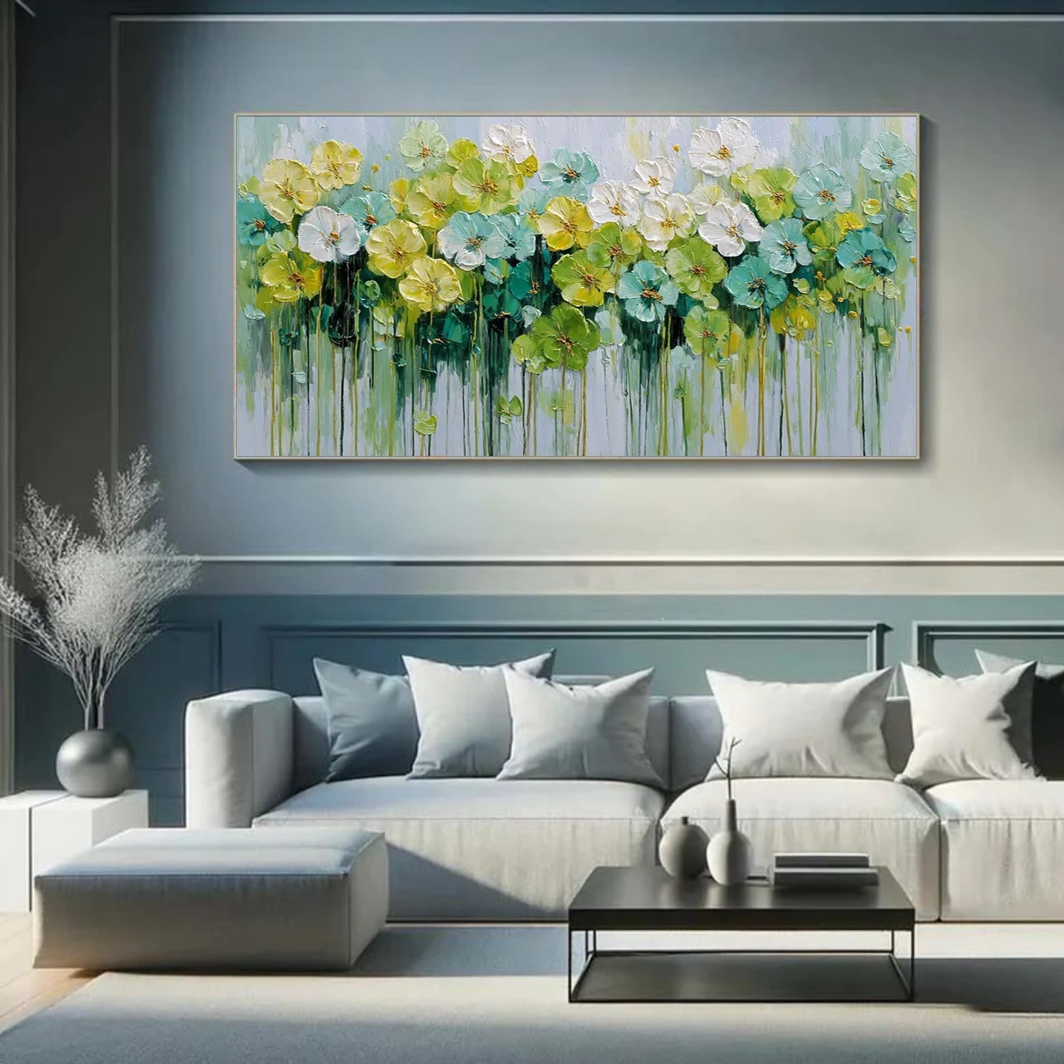 Abstract Flower And Tree Textured Canvas Art #MF146
