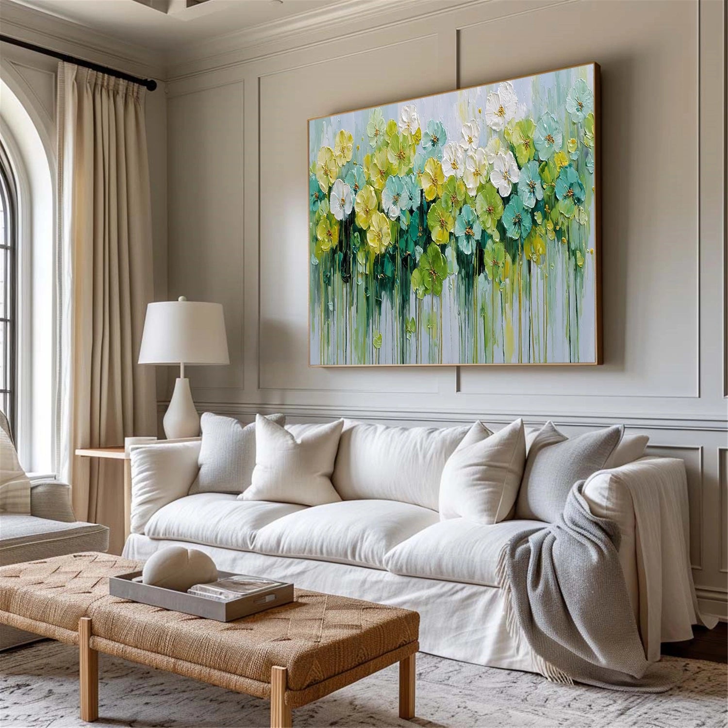 Abstract Flower And Tree Textured Canvas Art #MF146