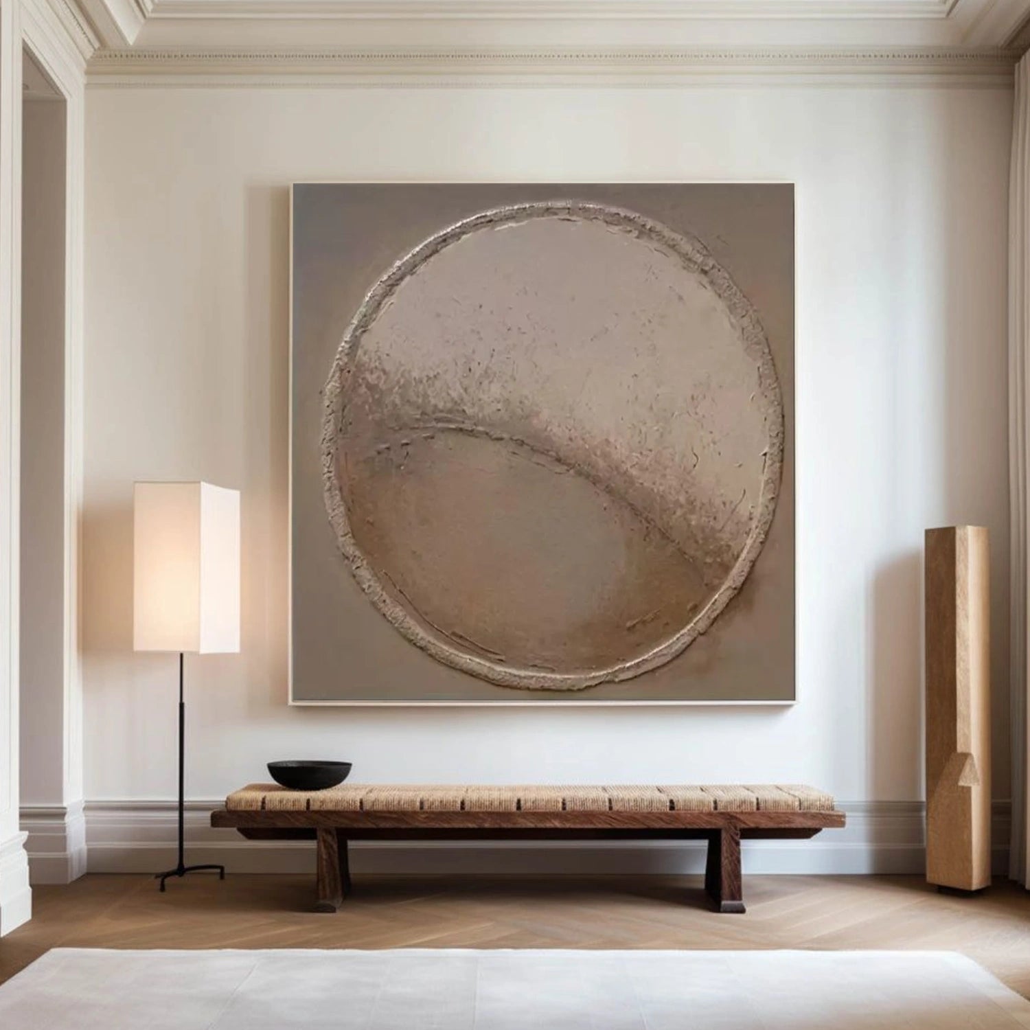 Brown Minimalist Textured Canvas Art #WM103