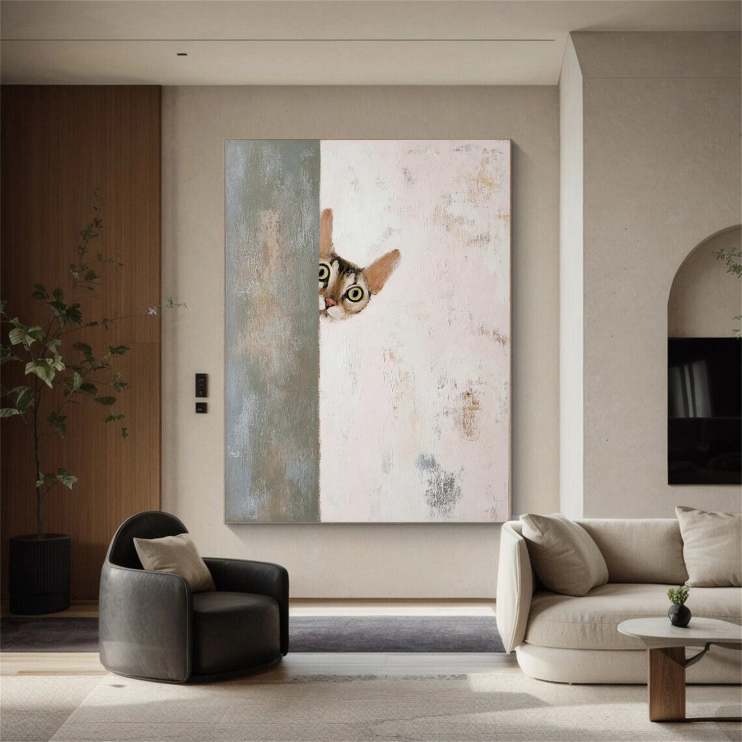 Abstract Animal Cat Canvas Art #DW115
