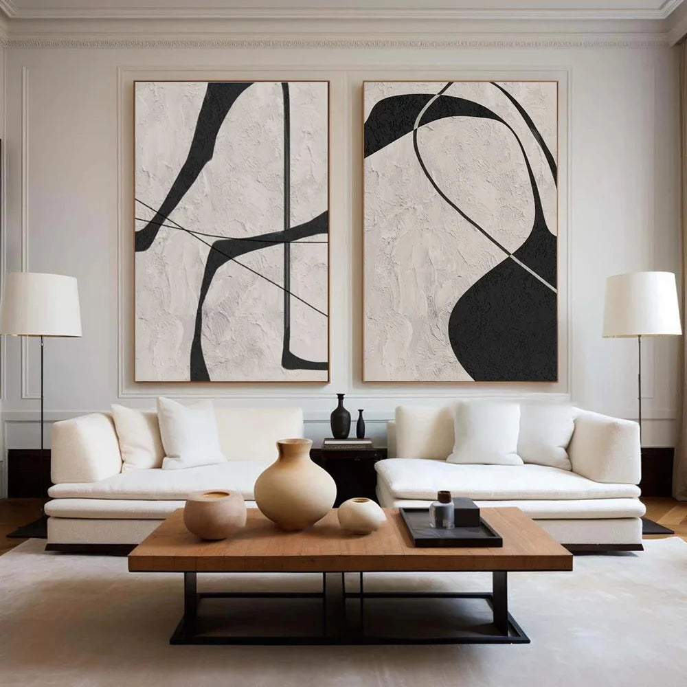 Beige & Black Wabi Sabi Wall Art Set of 2 #VS001