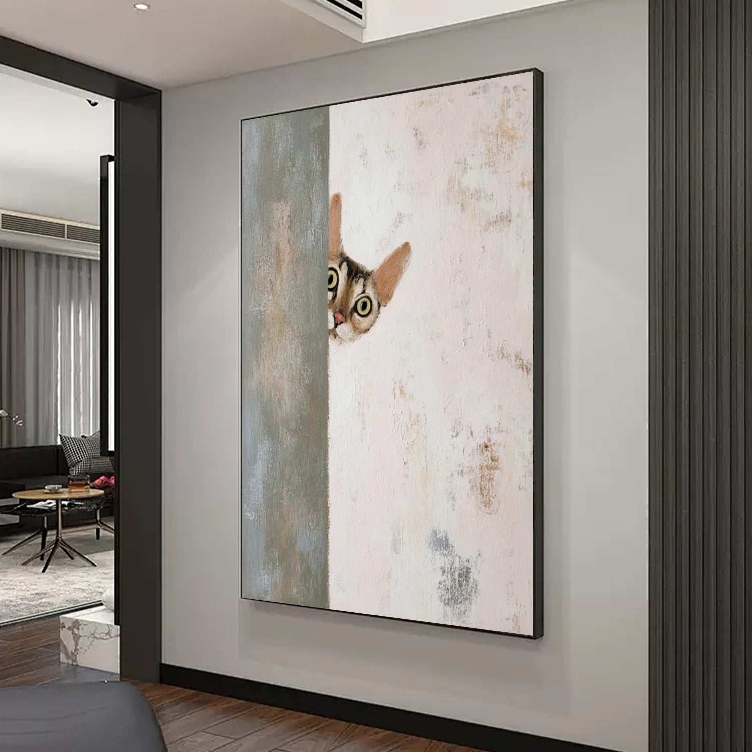 Abstract Animal Cat Canvas Art #DW115