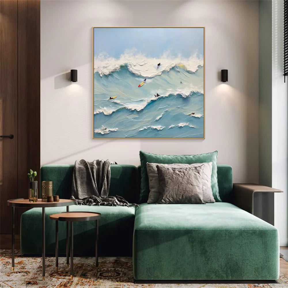 Surfing Sport Textured Canvas Painting #PB030