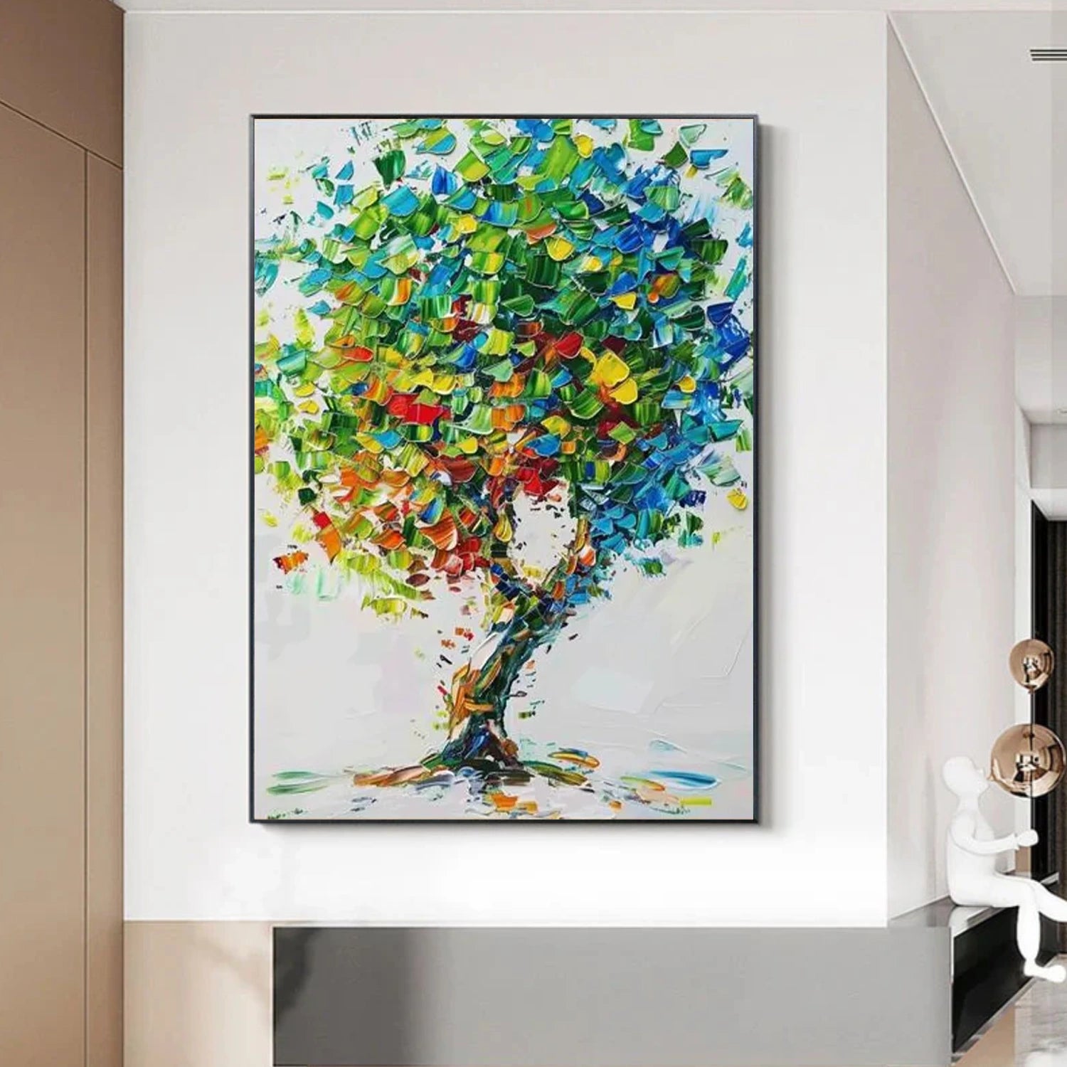 Abstract Flower And Tree Textured Canvas Art #MF149