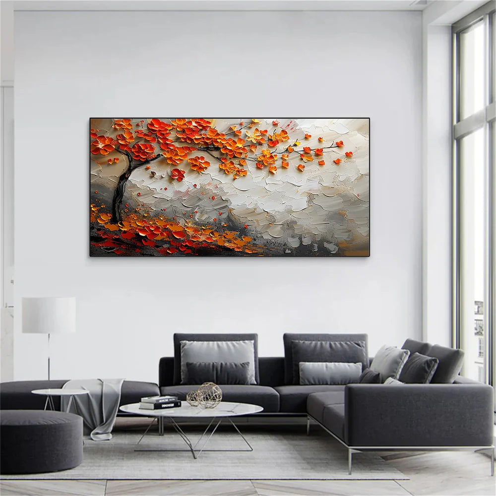 Abstract Flower And Tree Textured Canvas Art #MF051