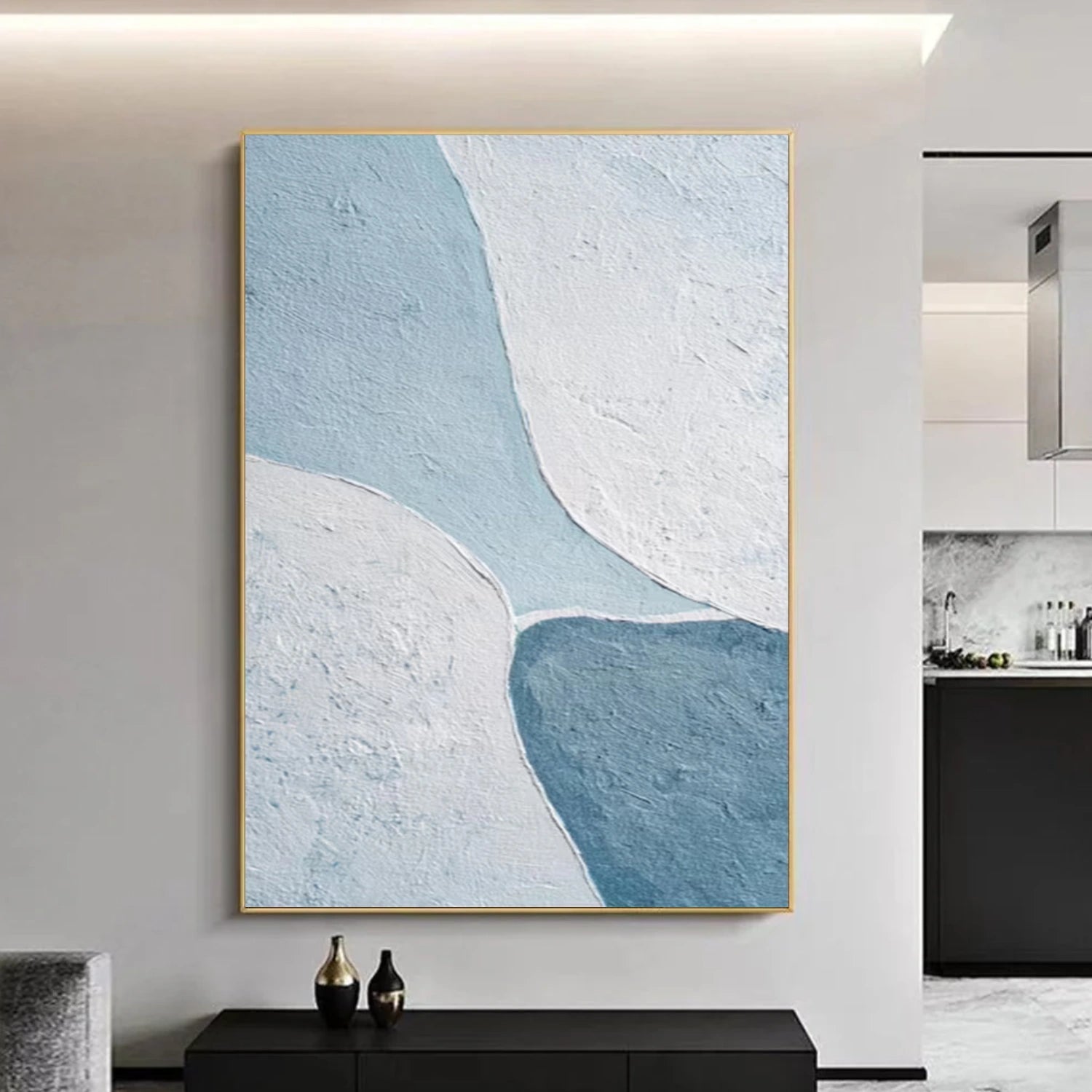 Blue and Green Minimalist Canvas Art #WM135