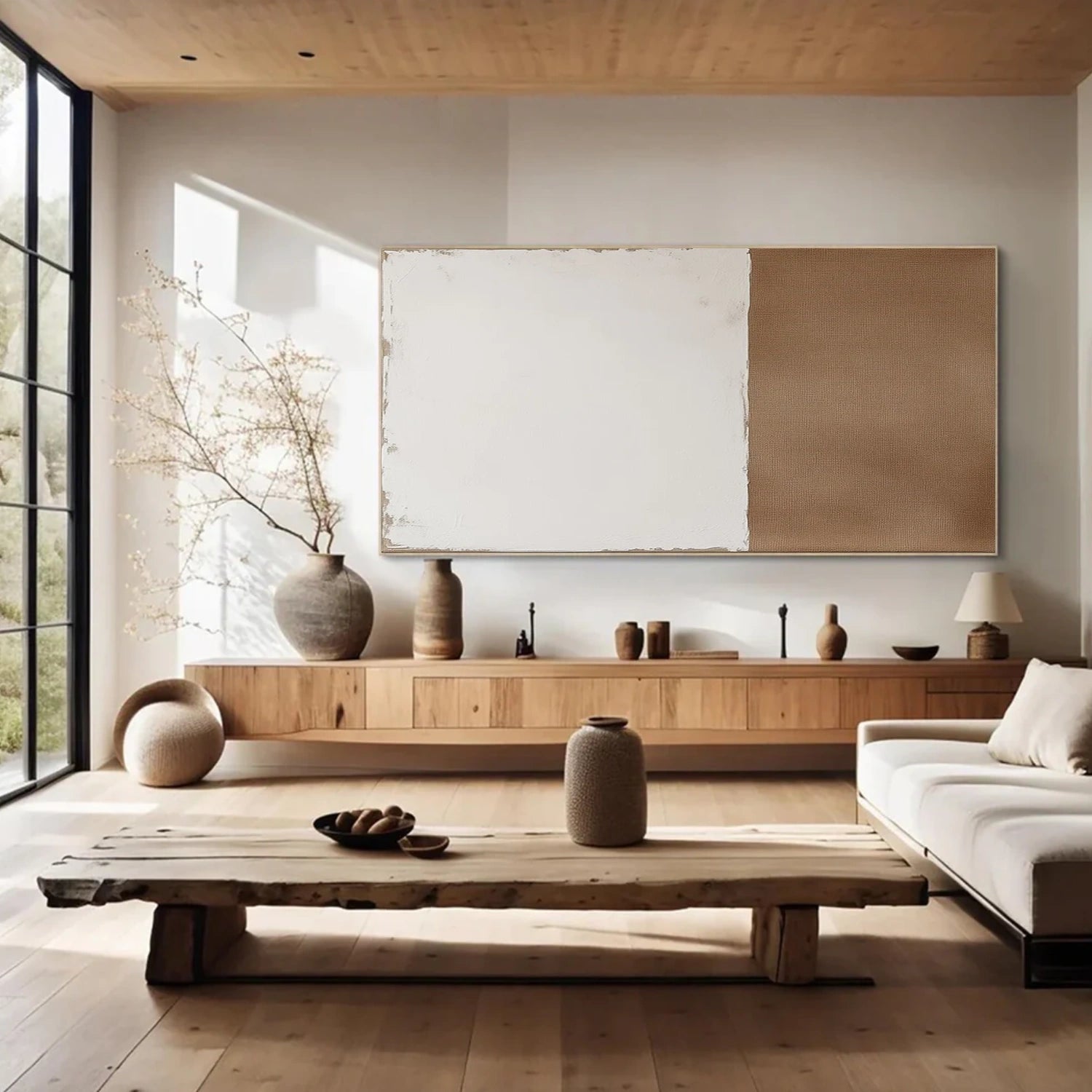 Beige and Brown Minimalist Canvas Art #WM125
