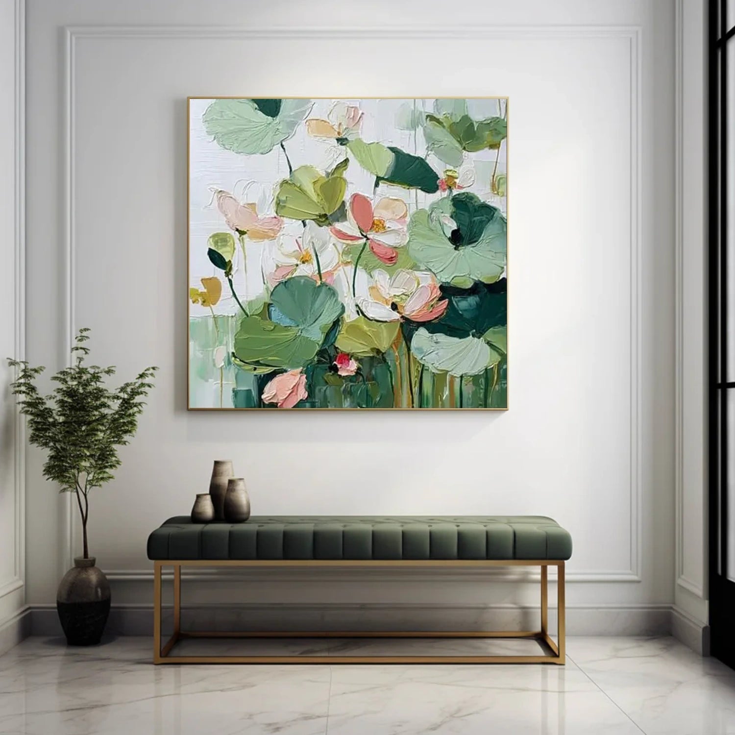 Abstract Flower And Tree Textured Canvas Art #MF129