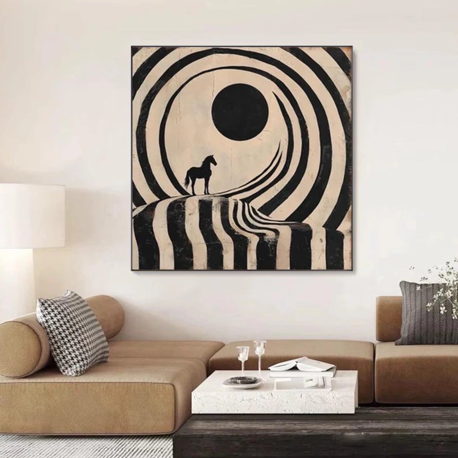 Abstract Animal Horse Canvas Art #DW113