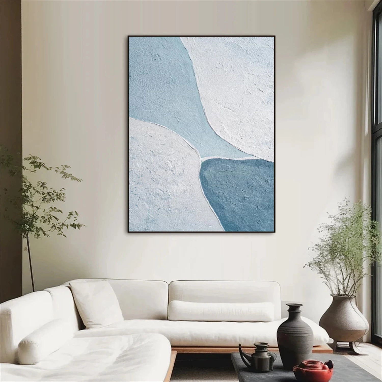 Blue and Green Minimalist Canvas Art #WM135