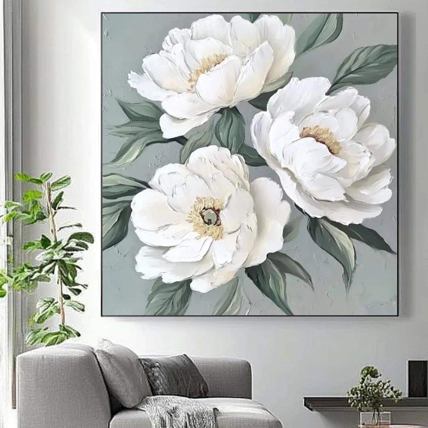 Abstract Flower And Tree Textured Canvas Art #MF184