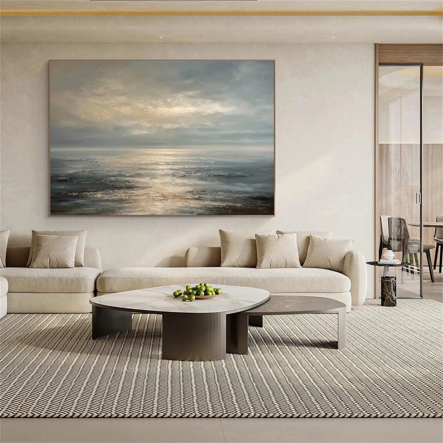 Abstract Ocean And Sky Canvas Art #OC102