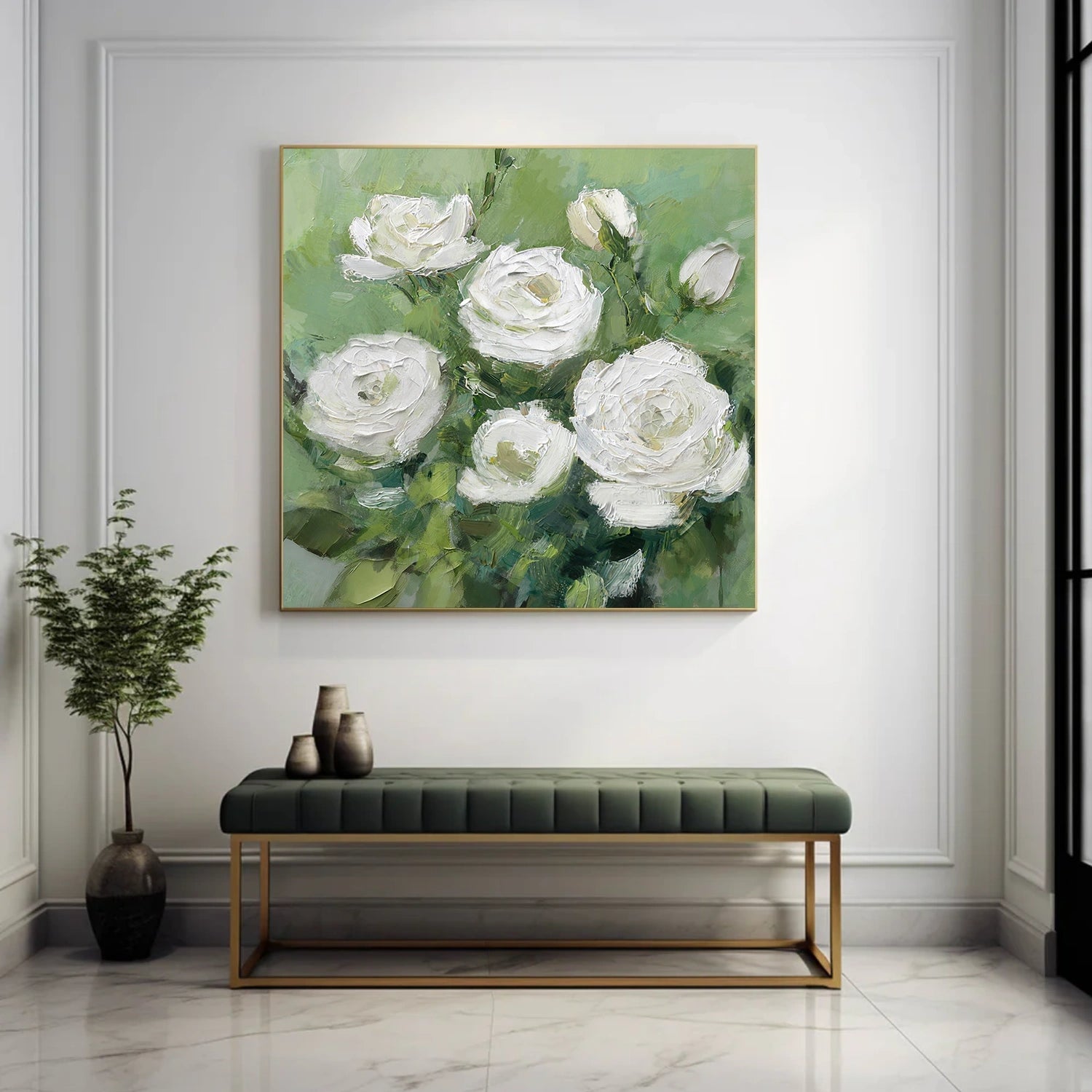 Abstract Flower And Tree Textured Canvas Art #MF167