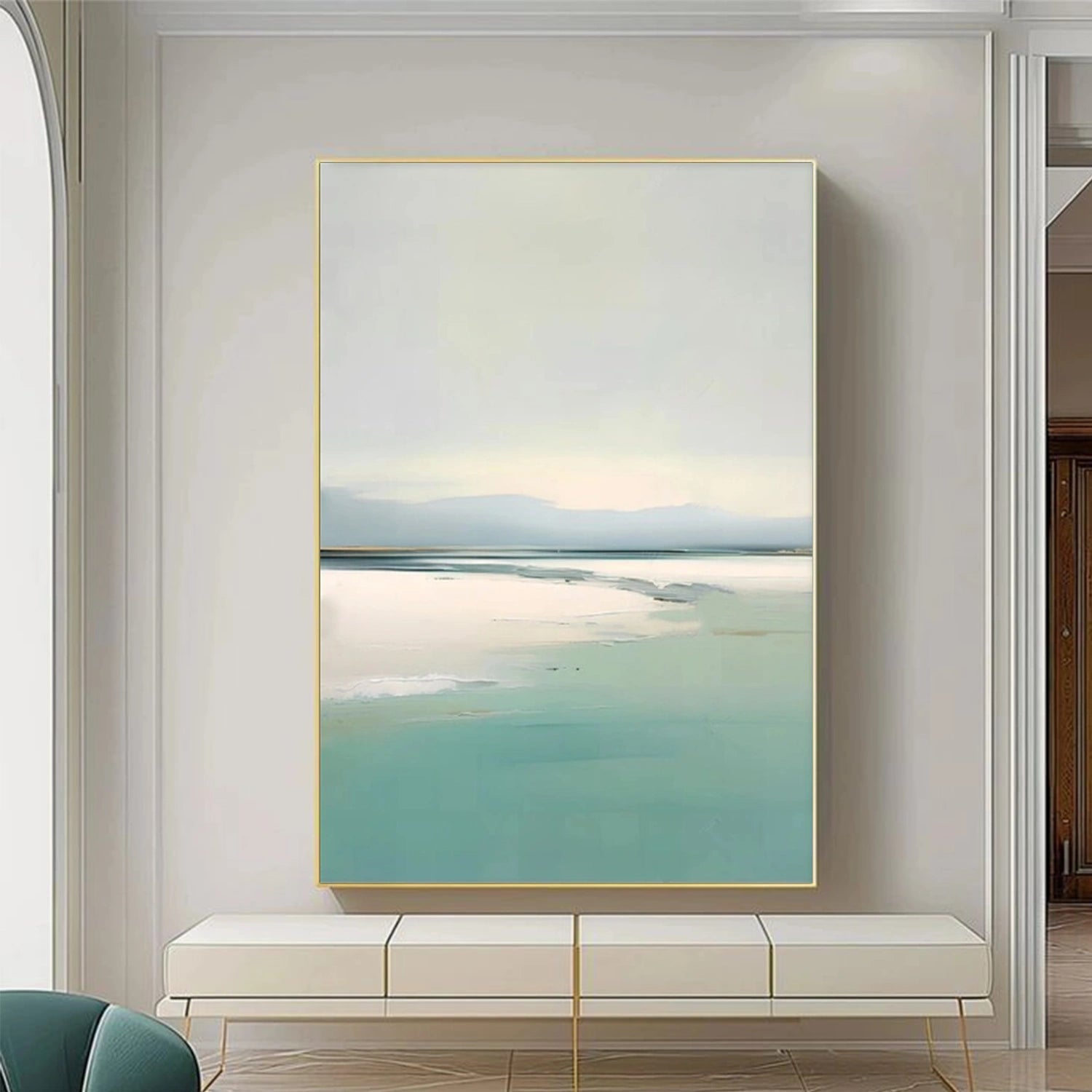 Abstract Ocean And Sky Canvas Art #OC146
