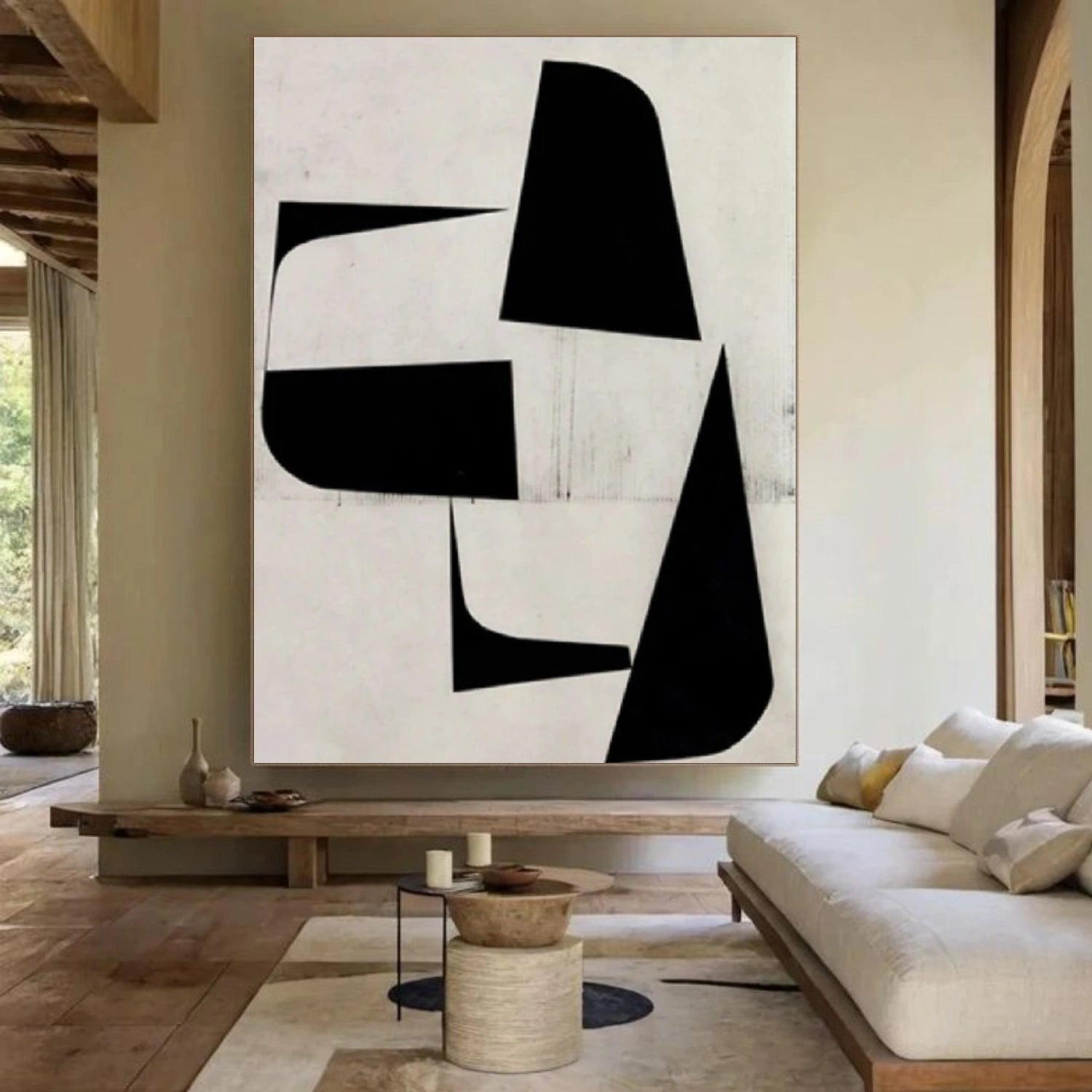 Black and White Minimalist Canvas Art #WZ099