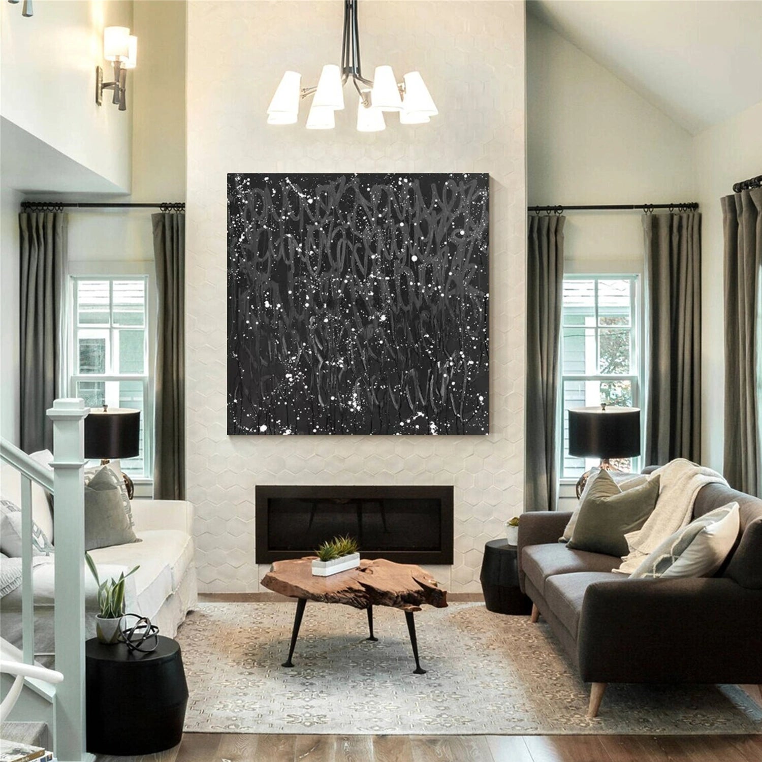 Black and White Abstract Wall Art #VA165