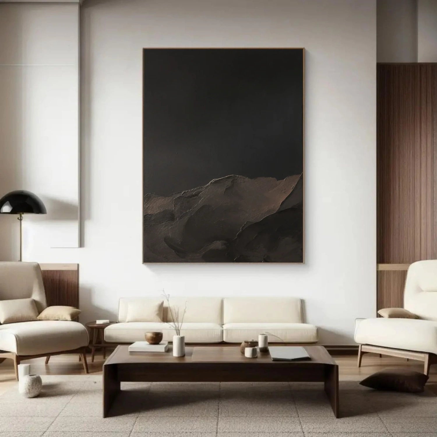 Black MinimalistΒ Textured Canvas Art #WZ117