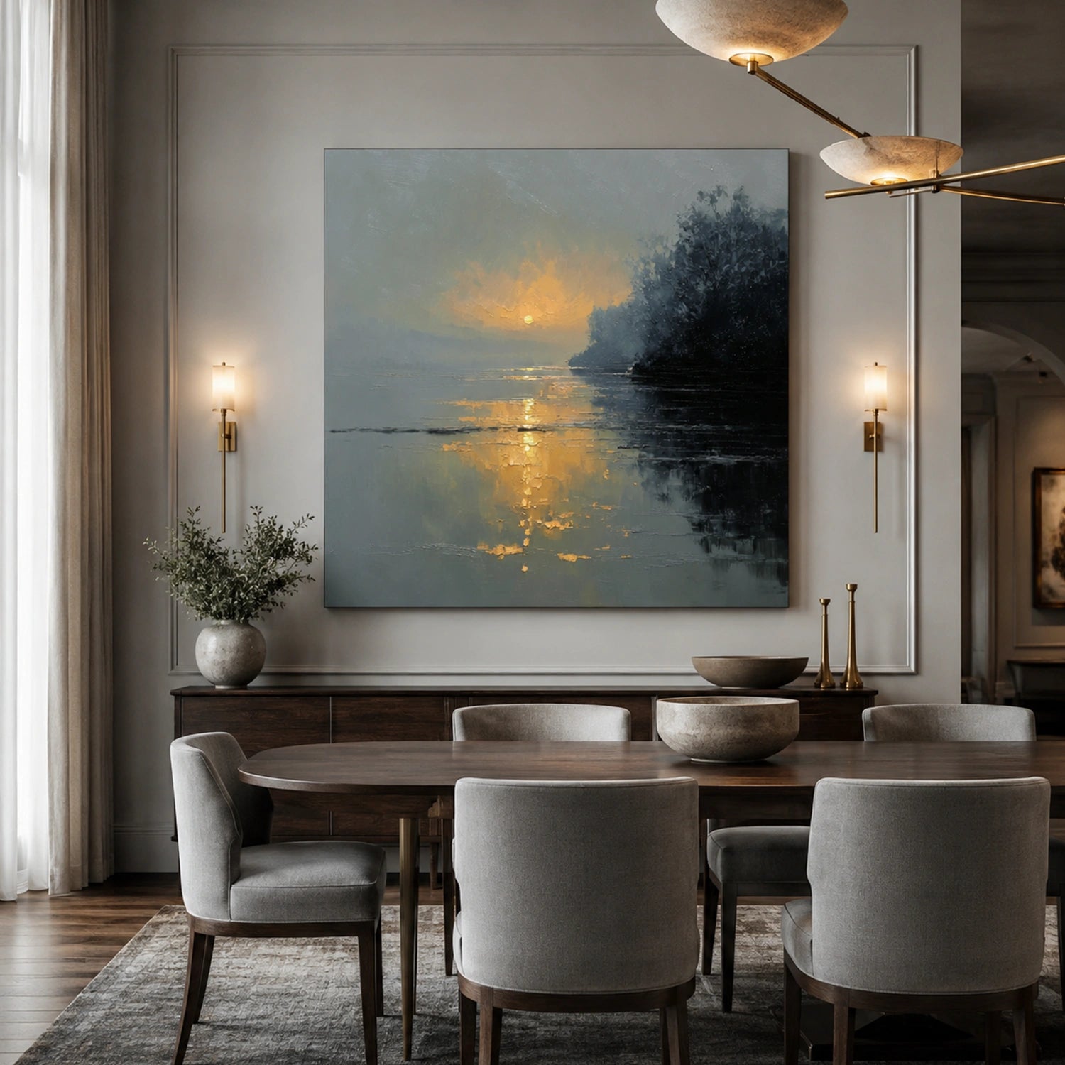 Abstract Ocean And Sky Canvas Art #OC199