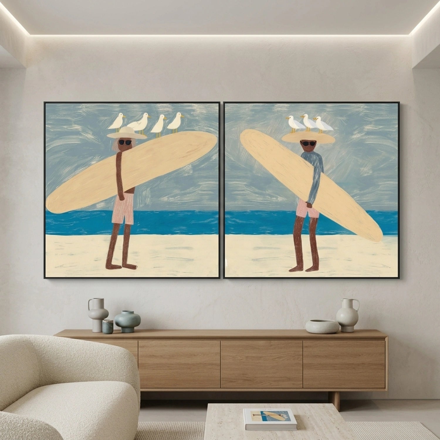 Surfing Sport Canvas Painting Set of 2 #PB092