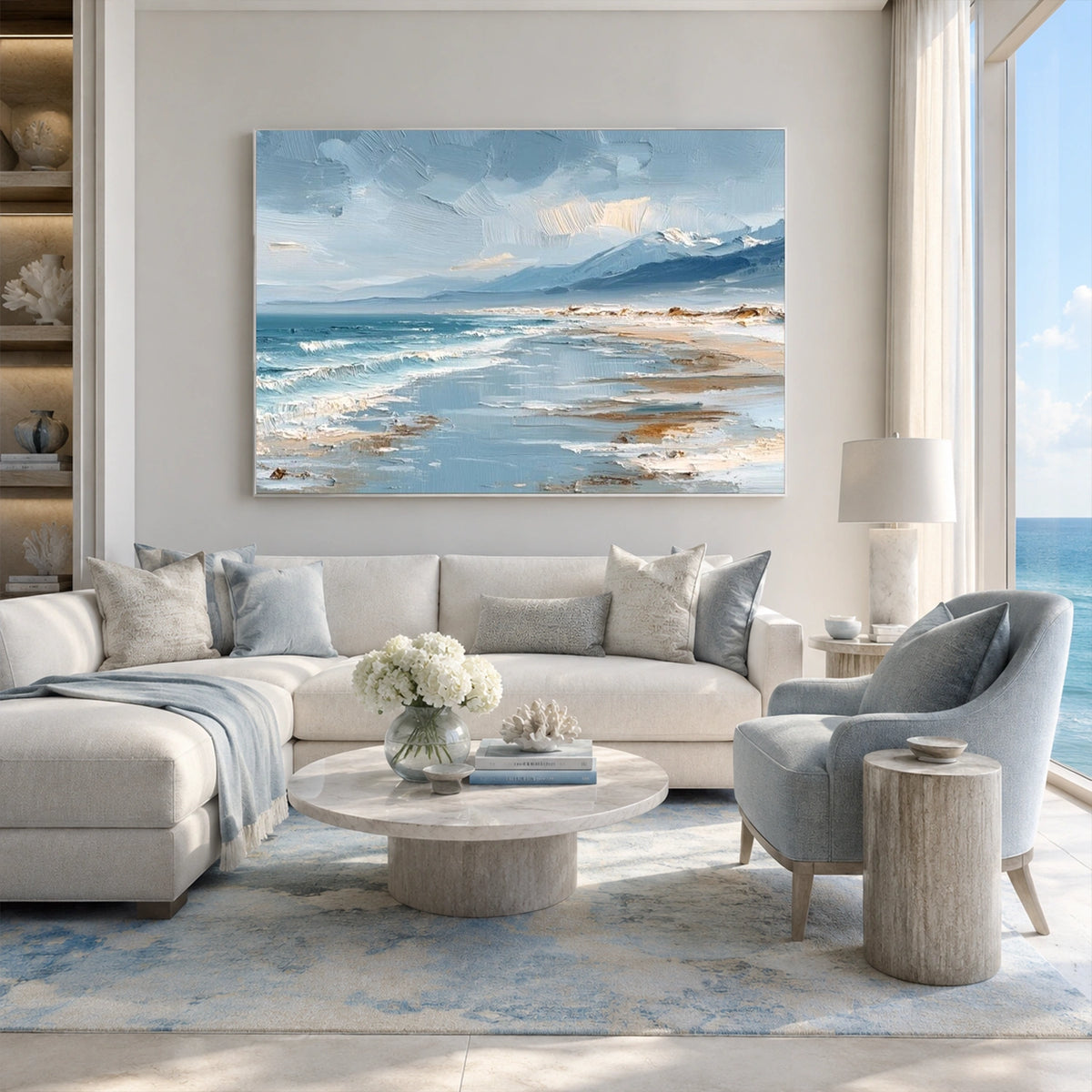Abstract Ocean And Sky Canvas Art #OC234