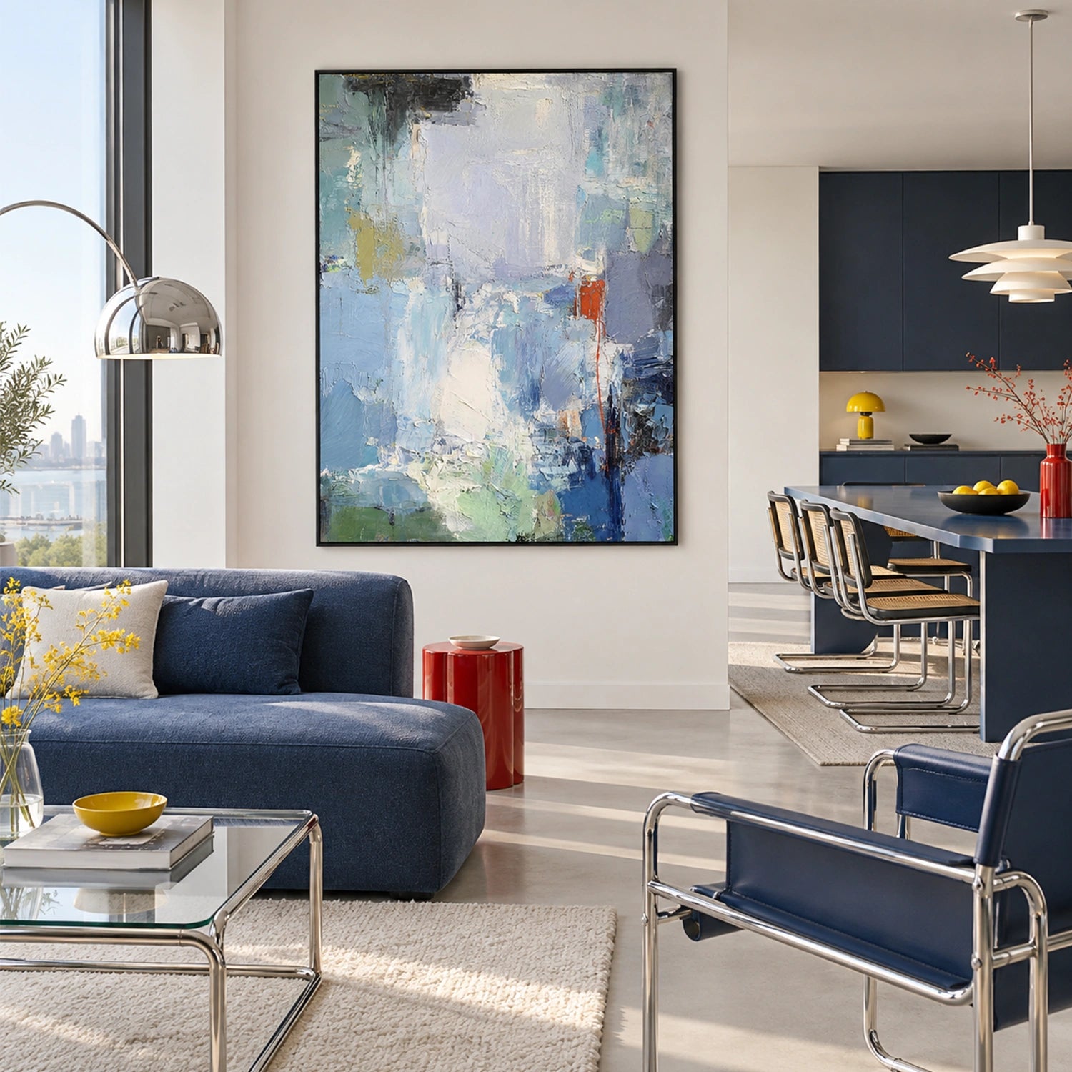Blue Abstract Wall Art #VA339