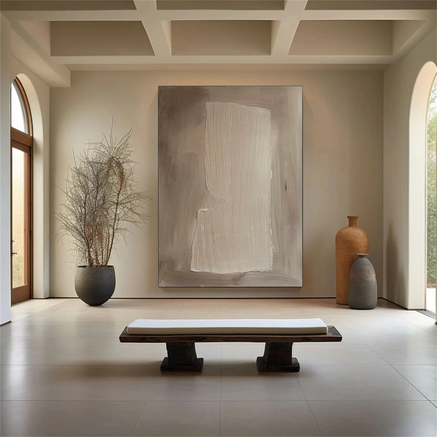 Beige and Brown Abstract Wall Art #VA116