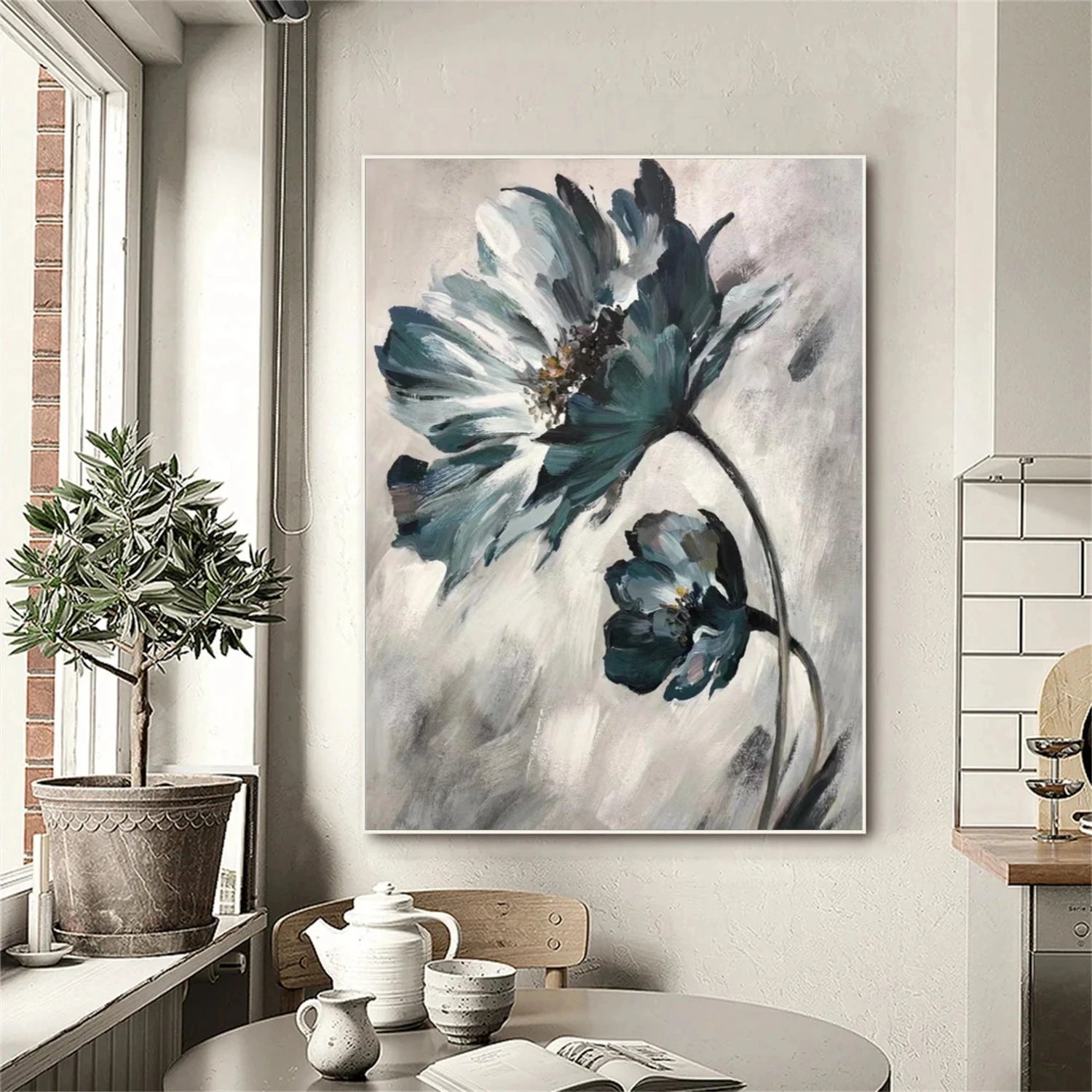 Minimalist Flower And Tree Canvas Art #MF121
