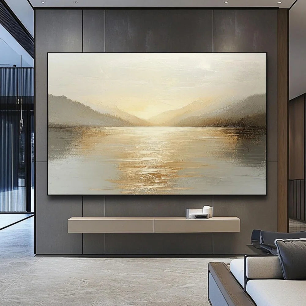 Abstract Ocean And Sky Textured Canvas Art # OC012