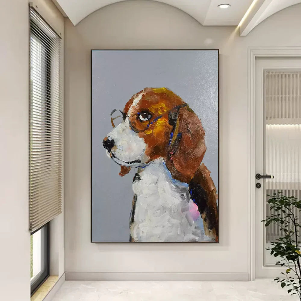 Abstract Animal Dog Canvas Art #DW030