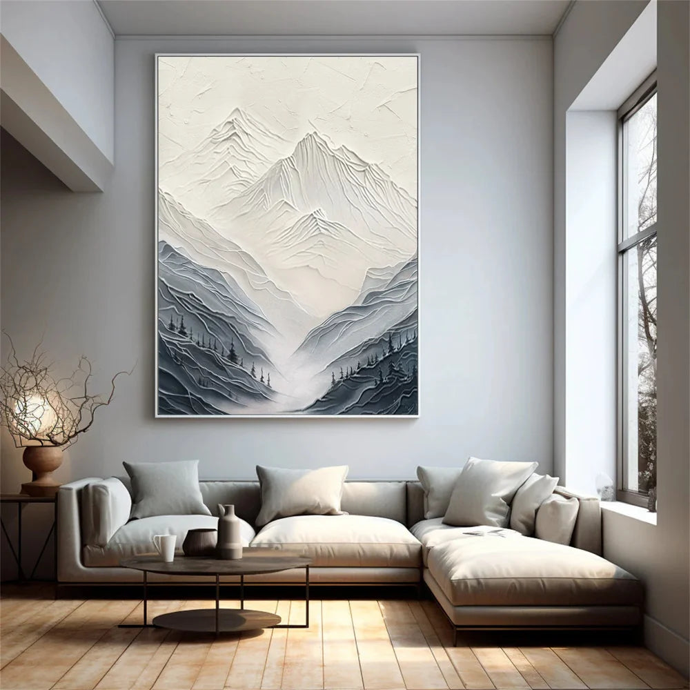 Abstract Mountain Textured Canvas Art #BT018