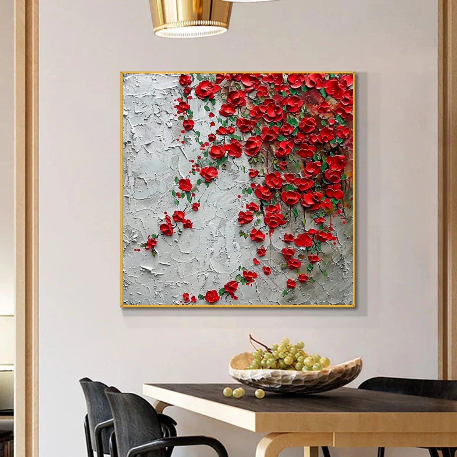 Minimalist Flower And Tree Textured Canvas Art #MF117