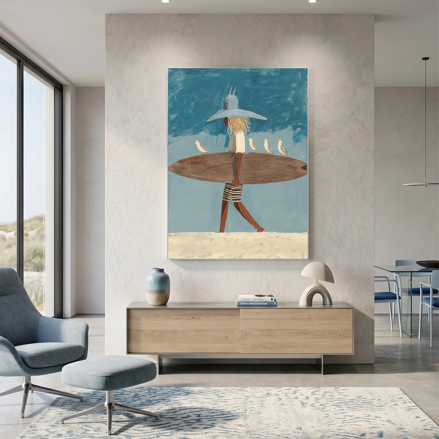 Surfing Sport Textured Canvas Painting #PB091