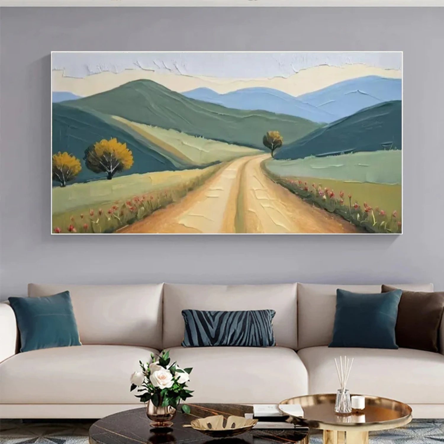 Abstract Mountain Textured Canvas Art #BT071